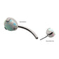 Titanium Threadless with Prong Set Round AAA CZ/Synthetic Opal Detachable Top and Fixed Bottom Navel Curve