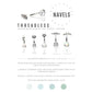 Titanium Threadless with Prong Set Round AAA CZ/Synthetic Opal Fixed Bottom Only Navel Curve