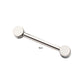 Titanium with One Side Fixed & One Side Threadless Nipple Barbell with Bezel Set CZ/Opal Ends