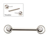 Titanium Threadless Bezel Round CZ Orbit Nipple Barbell | Sold by piece