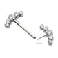 Titanium Semi-Bezel Set Round Gem/Opal 
5-Cluster End Nipple Barbell 
(One Side Fixed, One Side Threadless ) | Sold by piece