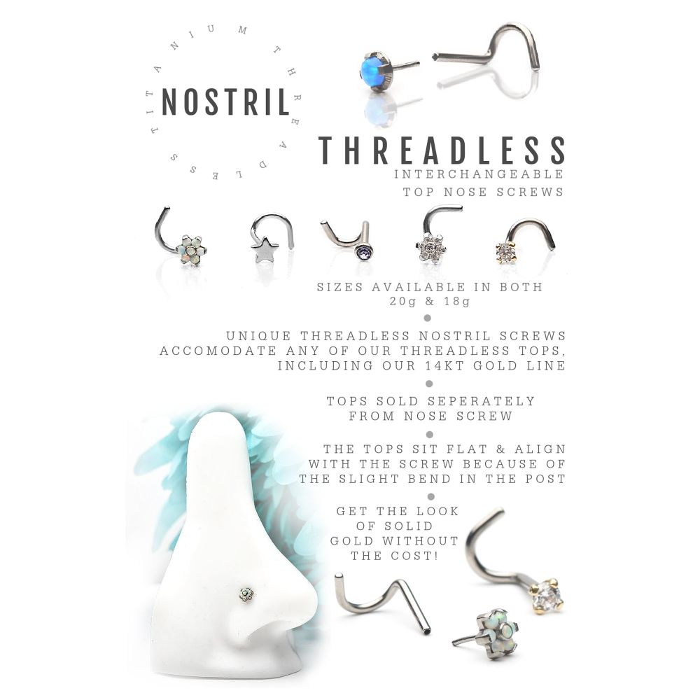 Titanium Threadless Nose Screw