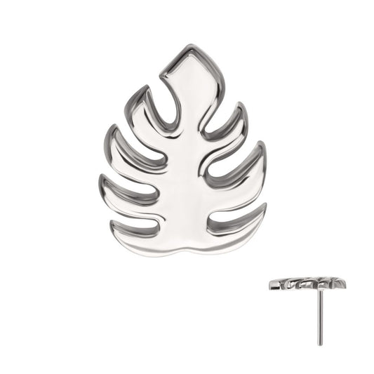 Titanium Threadless Monstera Leaf Top