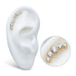 24Kt Gold PVD Titanium Threadless Semi-Bezel Set Round Gem/Opal 5-Cluster Top