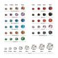 Titanium Threadless Low Profile 4 Prong Round Gem Top