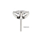 Titanium Threadless 4 Prong Princess Cut Gem Top