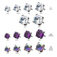 Titanium Threadless with 4-Prong Set CZ Front Facing Top