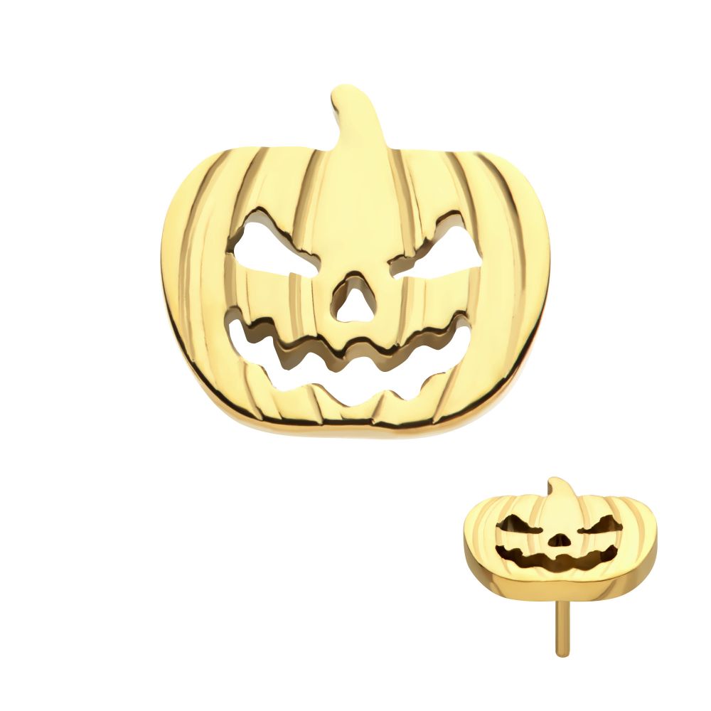 24Kt Gold PVD Titanium Threadless Pumpkin Top