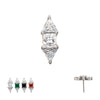 Titanium Threadless Tri-Linear Gem Cluster Top
