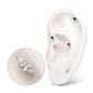 Titanium Threadless Tri-Linear Gem Cluster Top
