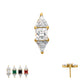 24Kt Gold PVD Titanium Threadless Tri-Linear Gem Cluster Top