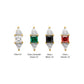 24Kt Gold PVD Titanium Threadless Tri-Linear Gem Cluster Top