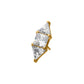 24Kt Gold PVD Titanium Threadless Tri-Linear Gem Cluster Top