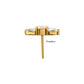 24Kt Gold PVD Titanium Threadless Tri-Linear Gem Cluster Top