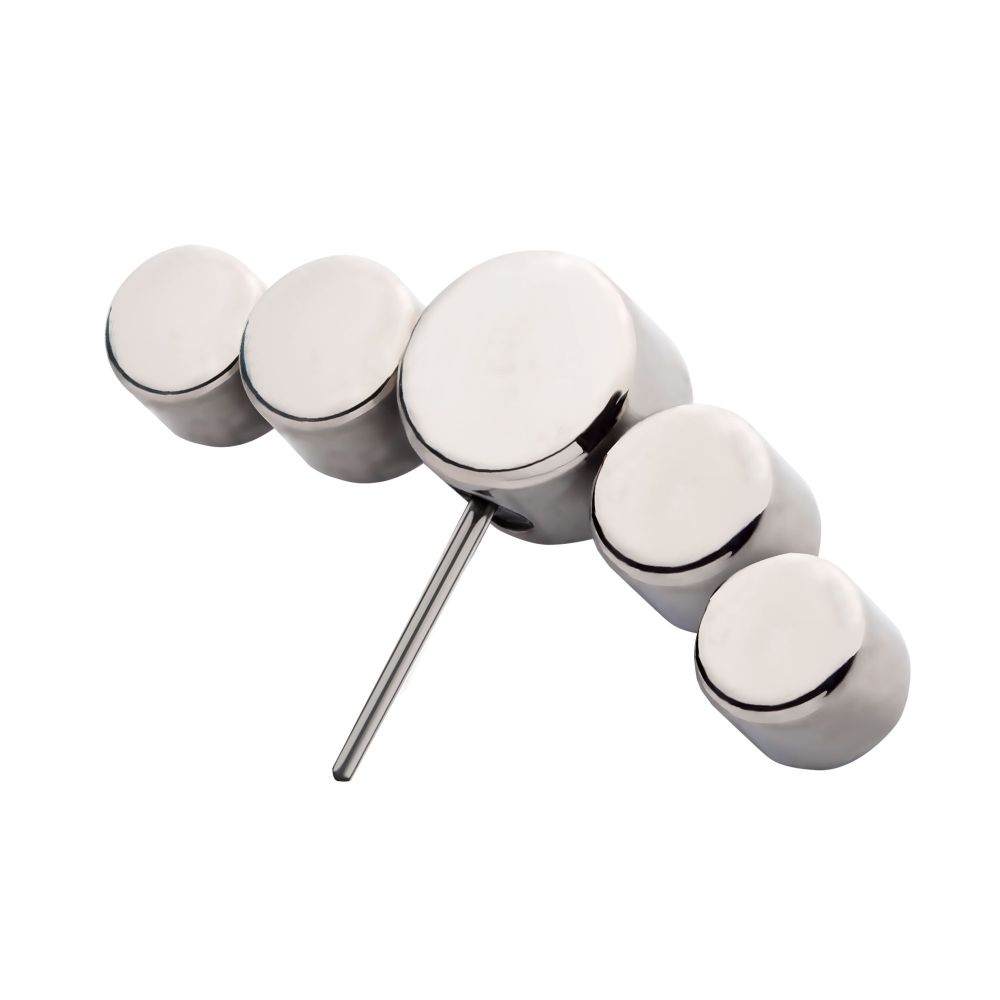 Titanium Threadless with Bezel Set Multi-Color Opal 5-Cluster Side Facing Top