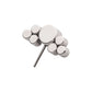 Titanium Threadless 3.5mm Bezel Round CZ/Opal with 3-Gem Cluster Side Facing Top