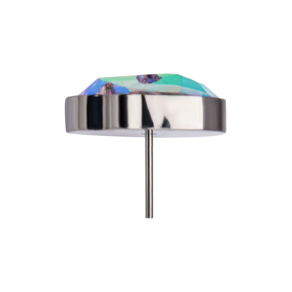 Titanium Threadless with Skull Glass Top