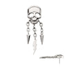 Titanium Threadless Skull Top with Spike & Lightning Bolt Dangle Chain