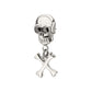 Titanium Threadless Skull Top with Crossbone Dangle