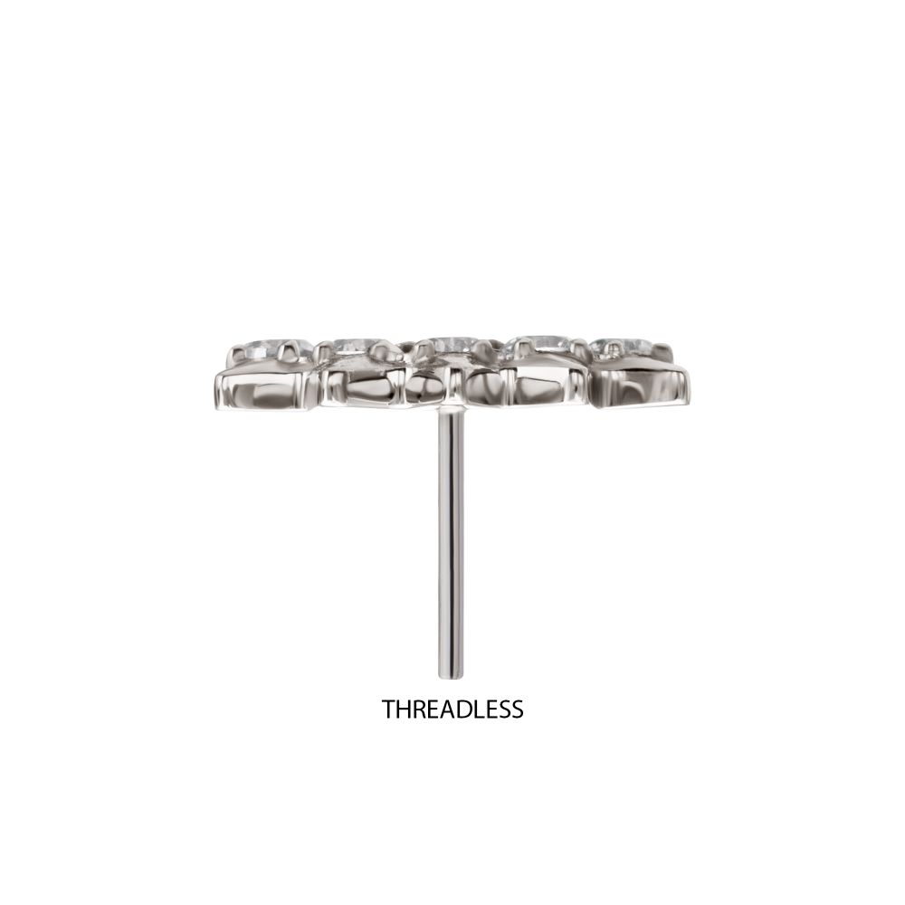Titanium Threadless Arc Spike Cluster Top