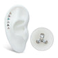 Titanium Threadless Petite Trinity Top with 1.2mm Prong Set Gem