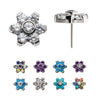 Titanium Threadless with Prong Set 7 CZ Flower Top