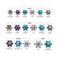 Titanium Threadless with Prong Set 7 CZ Flower Top