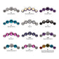 Titanium Threadless 5-Bezel Set CZ/Swarovski Crystal Cluster Top