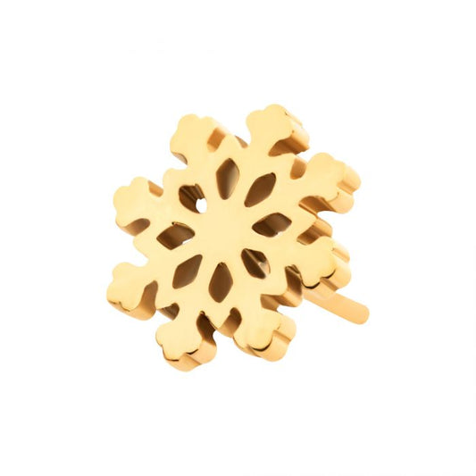 24Kt Gold PVD Titanium Threadless Snowflake Top