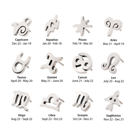 Titanium Threadless Zodiac Sign Tops