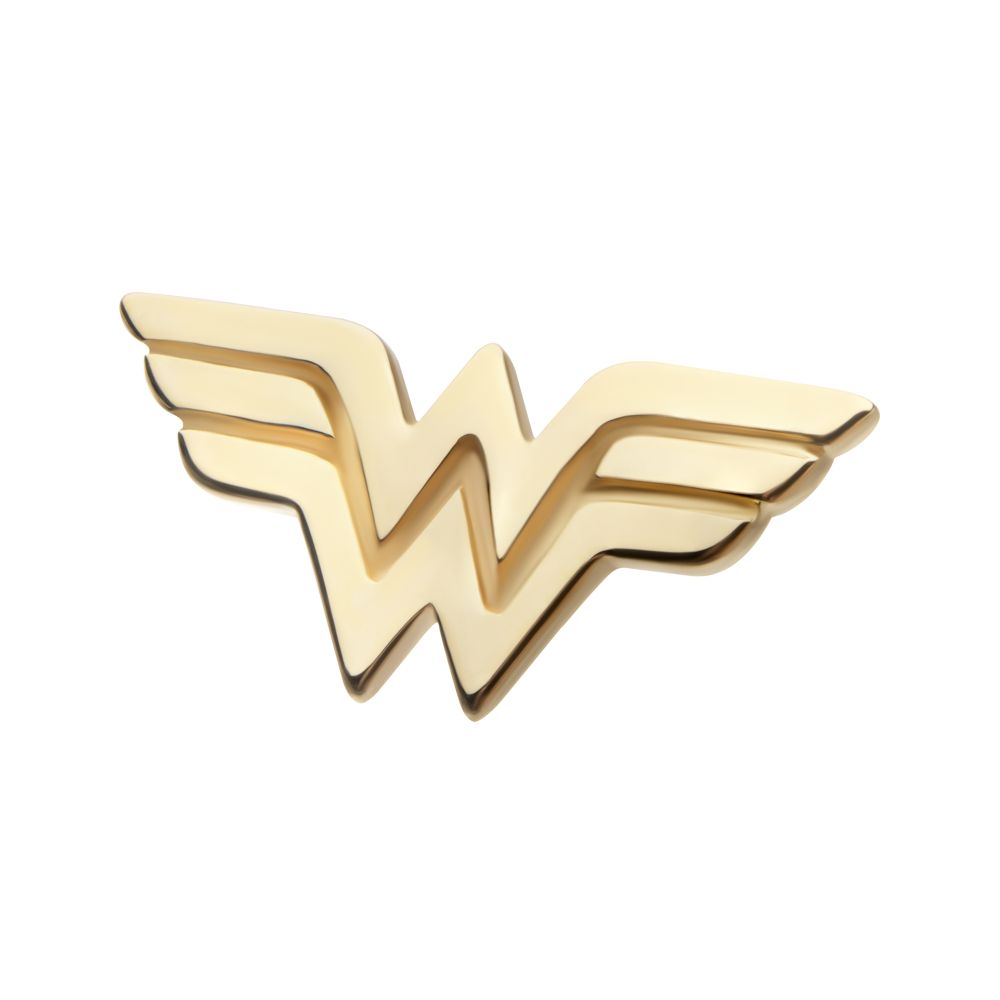 14Kt Yellow Gold DC Comics Wonder Woman Logo Threadless Top