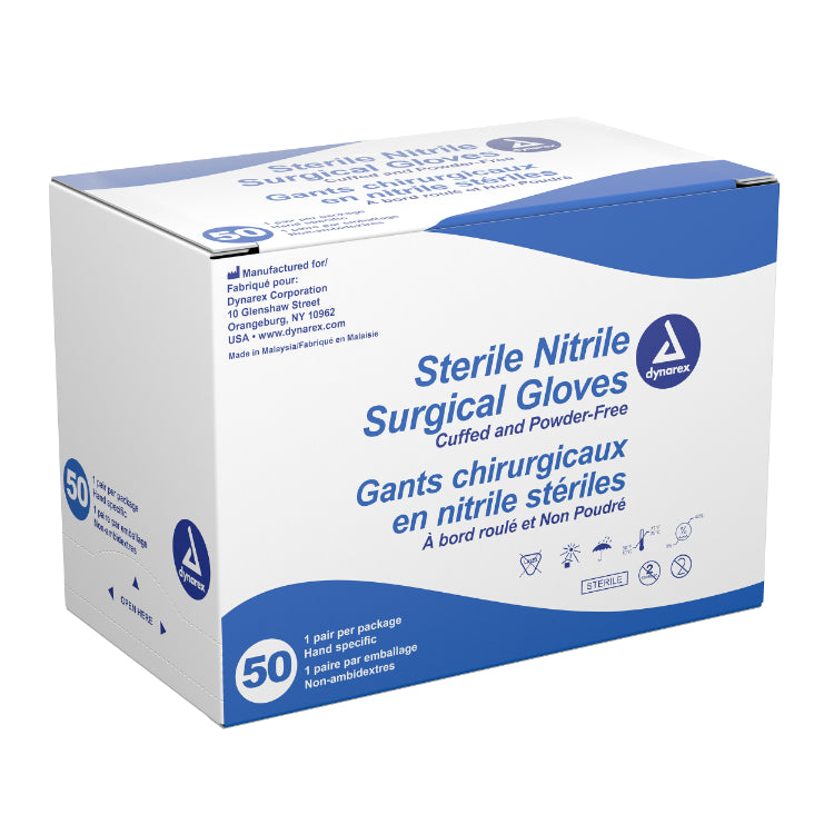 Dynarex Sterile Nitrile Surgical Gloves