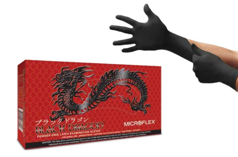 Black Dragon Black Latex Gloves