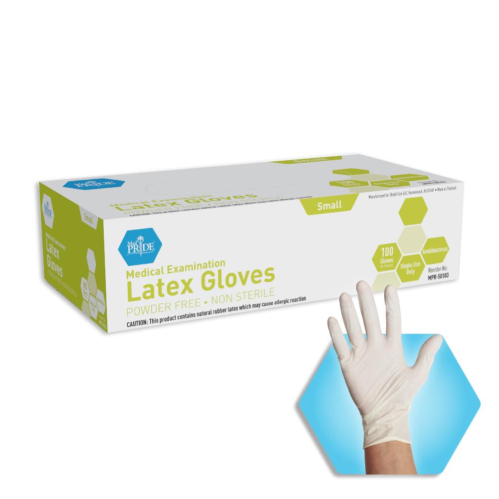 MedPride Latex Medical Exam Gloves- White