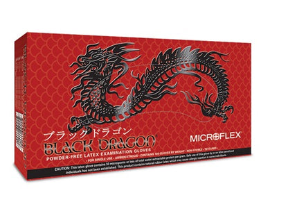 Black Dragon Black Latex Gloves
