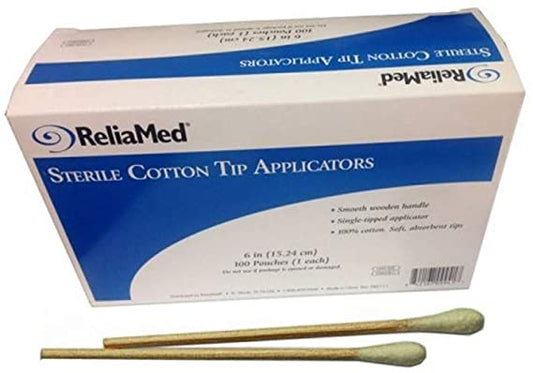 ReliaMed Sterile Cotton-Tip Applicator with Wood Handle