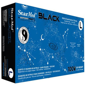 StarMed Black Nitrile Gloves